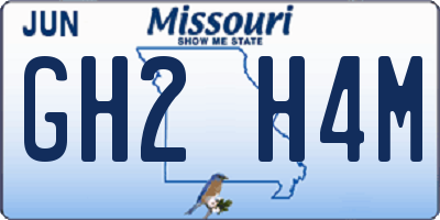 MO license plate GH2H4M