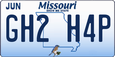MO license plate GH2H4P