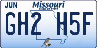 MO license plate GH2H5F