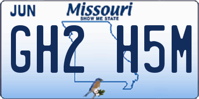 MO license plate GH2H5M
