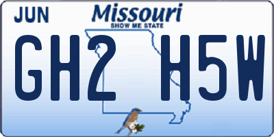 MO license plate GH2H5W