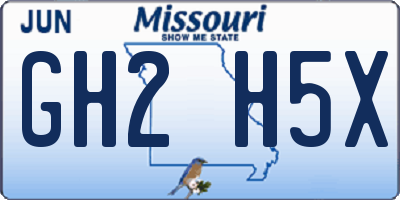 MO license plate GH2H5X