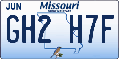 MO license plate GH2H7F