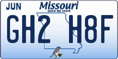 MO license plate GH2H8F