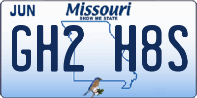 MO license plate GH2H8S