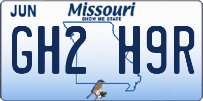 MO license plate GH2H9R