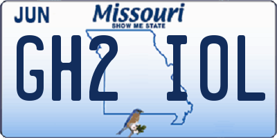 MO license plate GH2I0L