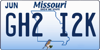 MO license plate GH2I2K