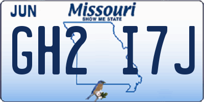 MO license plate GH2I7J