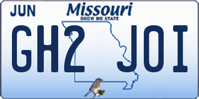 MO license plate GH2J0I