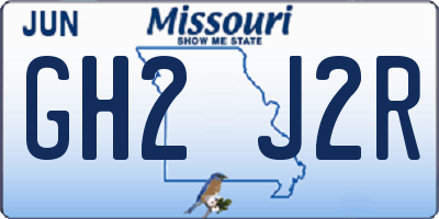 MO license plate GH2J2R