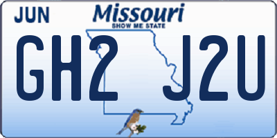 MO license plate GH2J2U