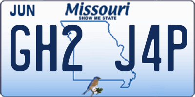 MO license plate GH2J4P