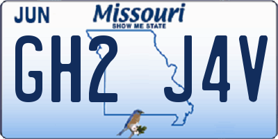 MO license plate GH2J4V