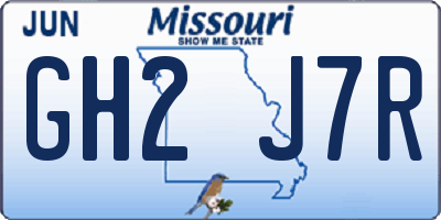 MO license plate GH2J7R