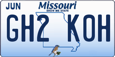 MO license plate GH2K0H
