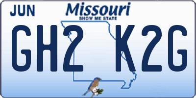 MO license plate GH2K2G