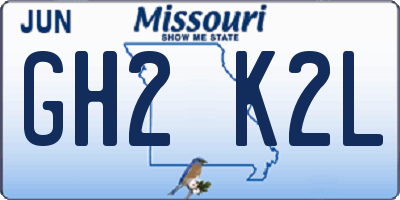 MO license plate GH2K2L