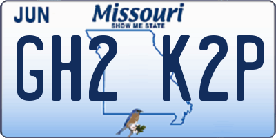 MO license plate GH2K2P