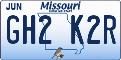 MO license plate GH2K2R