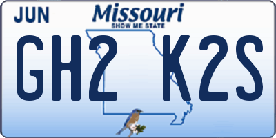 MO license plate GH2K2S