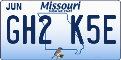 MO license plate GH2K5E