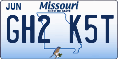 MO license plate GH2K5T