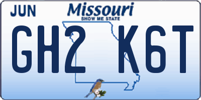 MO license plate GH2K6T