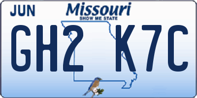 MO license plate GH2K7C