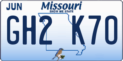 MO license plate GH2K7O
