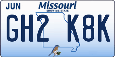 MO license plate GH2K8K