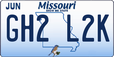 MO license plate GH2L2K