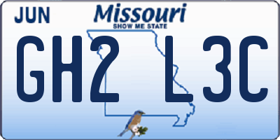 MO license plate GH2L3C