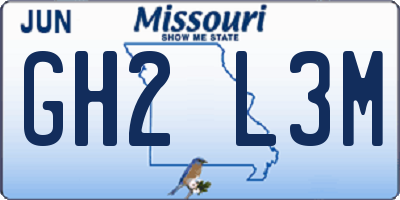 MO license plate GH2L3M