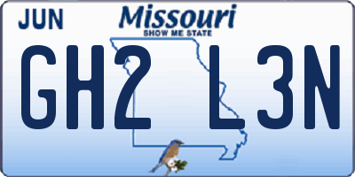 MO license plate GH2L3N