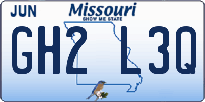 MO license plate GH2L3Q
