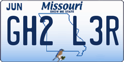 MO license plate GH2L3R