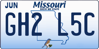 MO license plate GH2L5C