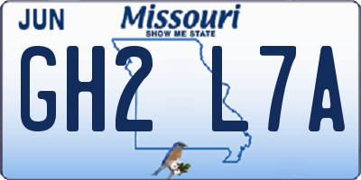 MO license plate GH2L7A