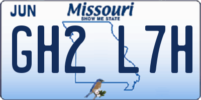 MO license plate GH2L7H