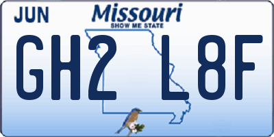 MO license plate GH2L8F