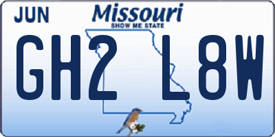 MO license plate GH2L8W