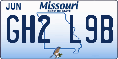 MO license plate GH2L9B