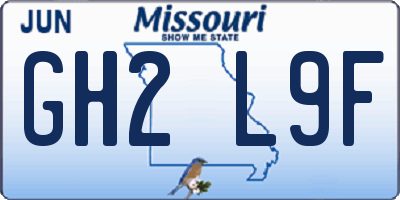MO license plate GH2L9F