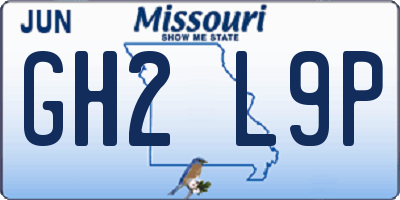 MO license plate GH2L9P