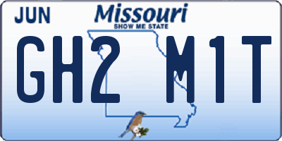 MO license plate GH2M1T