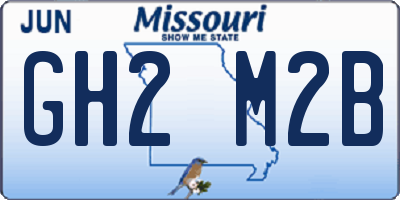 MO license plate GH2M2B