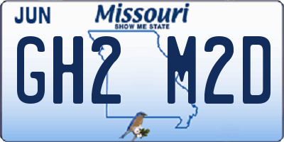 MO license plate GH2M2D