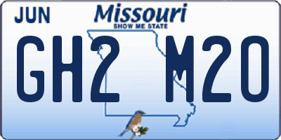 MO license plate GH2M2O