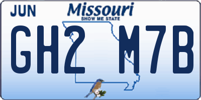 MO license plate GH2M7B